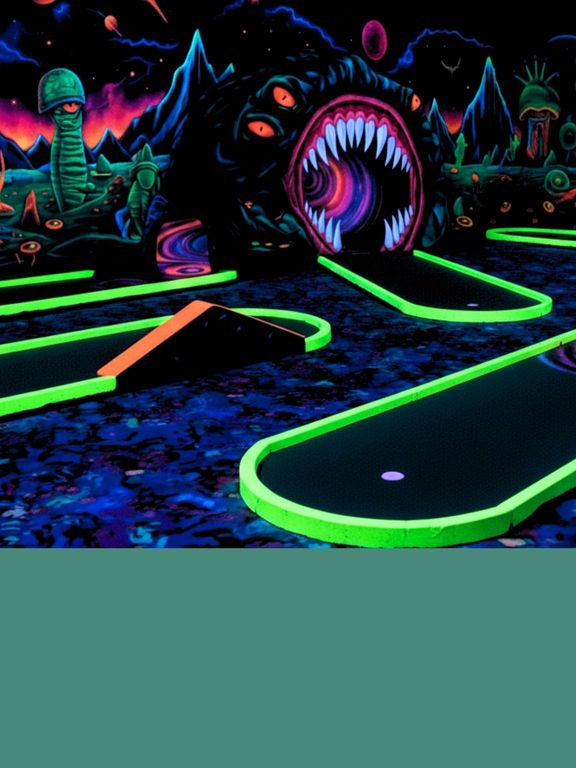 Schwarzlicht Minigolf Gutschein