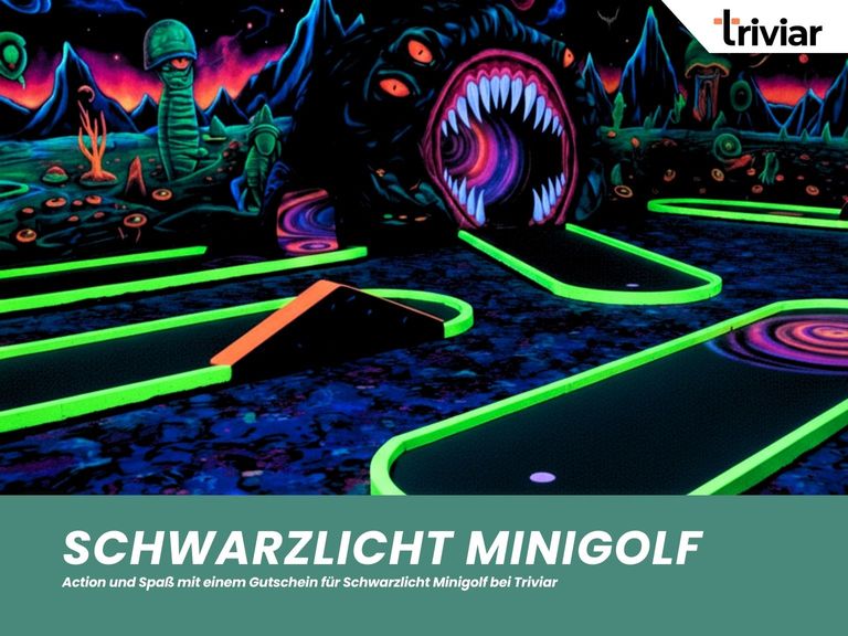 Schwarzlicht Minigolf Gutschein